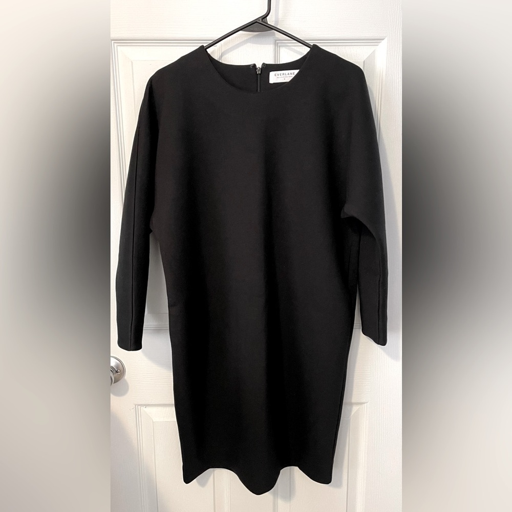 EVERLANE Women’s Black Long Sleeves Classic Scuba Dress Size M